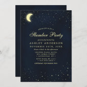 天体ムーンスター ミッドナイトブルー スリンバーパーティー 招待状 (正面/裏面)