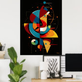 天体リズム – 抽象芸術幾何運動 ポスター (ホームオフィス)