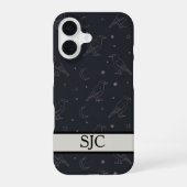 天体レイヴン ダークアカデミア モノグラム iPhone 16ケース (裏面)
