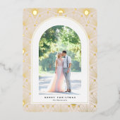 天体ヴィンテージアールデコ写真クリスマスカード 箔シーズンカード (正面)