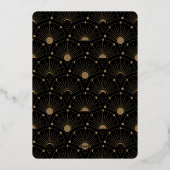 天体ヴィンテージアールデコ写真クリスマスカード 箔シーズンカード (裏面)