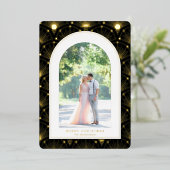 天体ヴィンテージアールデコ写真クリスマスカード 箔シーズンカード (立ち正面)