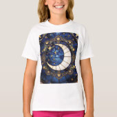 天体三日月装飾ステンドグラス月 Tシャツ (正面)