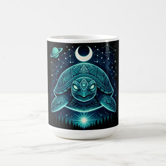 天体亀 – 宇宙の古代野生生物銀河 コーヒーマグカップ (中央)