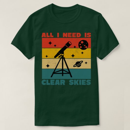 天体写真望遠鏡澄ん空 Tシャツ (デザイン正面)