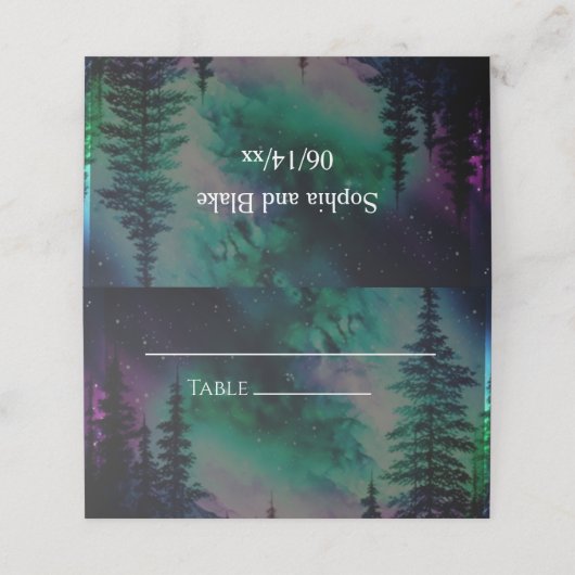 天体北光結婚の折り畳み座席表 プレイスカード (外部開封)