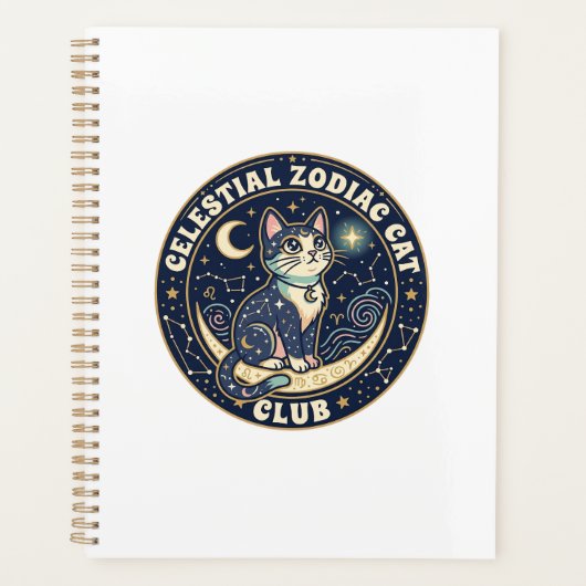 天体十二星座の猫 かわいい猫 Tシャツ デザイン - Cel プランナー手帳 (正面)