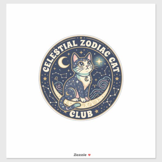 天体十二星座 猫 かわいい 猫 Tシャツ デザイン - セル シール (シート)