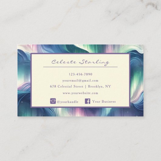 天体占星星星星旋回ユニークおもしろいパターン 名刺 (裏面)