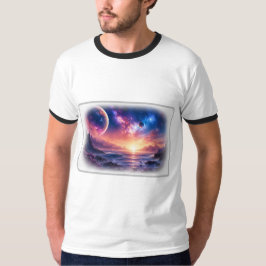 天体地平線銀河ラインネックTシャツ Tシャツ