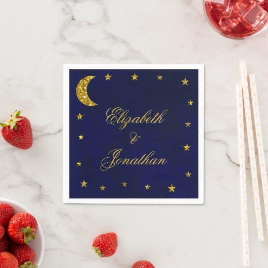 天体夜空の結婚式 スタンダードカクテルナプキン (インサイチュ)