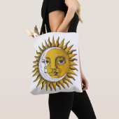 天体太陽と月の絵の飾り棚 トートバッグ (クローズアップ)