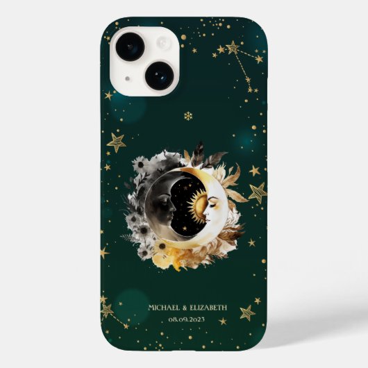 天体太陽と月の花星緑 Case-Mate iPhoneケース (裏面)