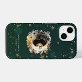天体太陽と月の花星緑 iPhoneケース (裏面横)