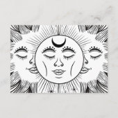 天体太陽月星ボヘミアンハンドファスティング RSVP エンクロージャーカード (裏面)