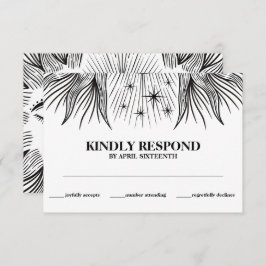 天体太陽月星ボホハンドファスティング RSVP エンクロージャーカード