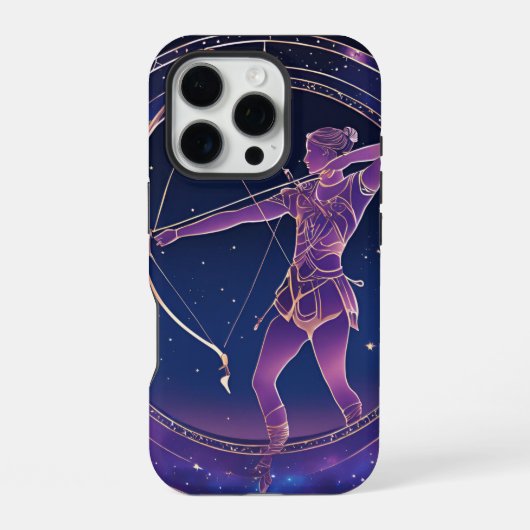 天体射手座〔占星術の〕十二宮図標識 iPhoneケース (裏面)