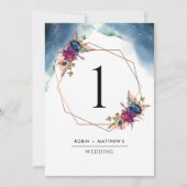 天体幾何学的な花のテーブルナンバー (正面)