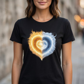 天体愛太陽月ハートTシャツ Tシャツ