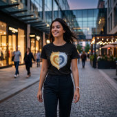 天体愛太陽月ハートTシャツ Tシャツ