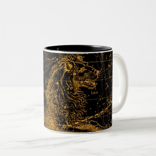 天体星図 占星術 LEO 獅子座 ゴールド ツートーンマグカップ (正面右)