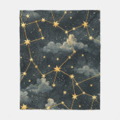天体星座の星のパターン (1) フリースブランケット (正面)