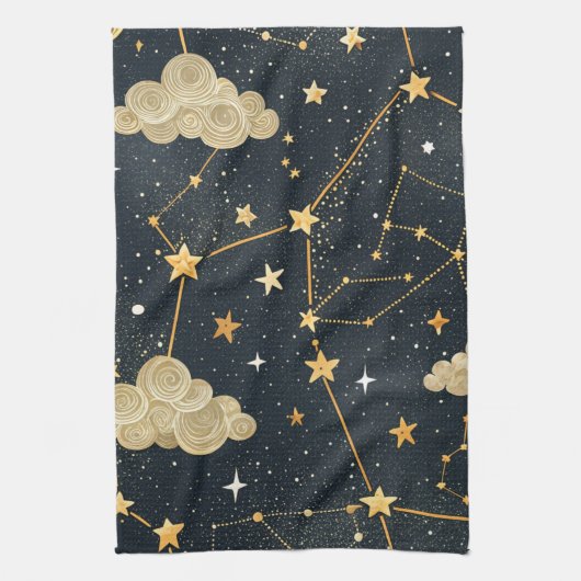 天体星座の星のパターン (2) キッチンタオル (縦)