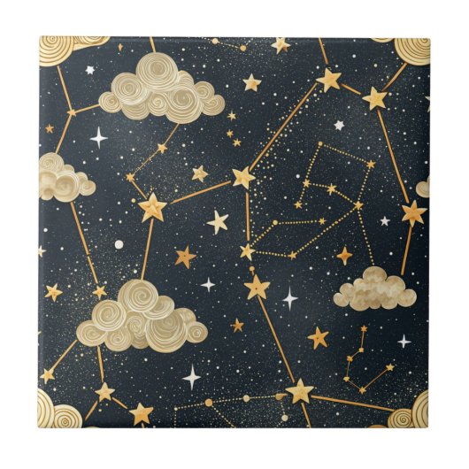 天体星座の星のパターン (2) タイル (正面)