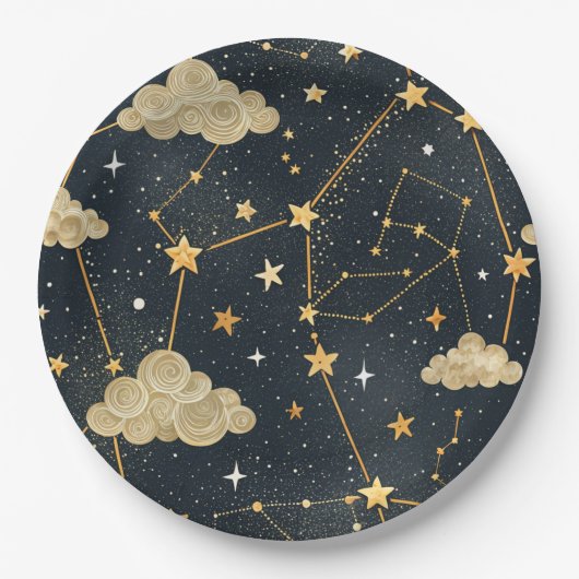 天体星座の星のパターン (2) ペーパープレート (正面)
