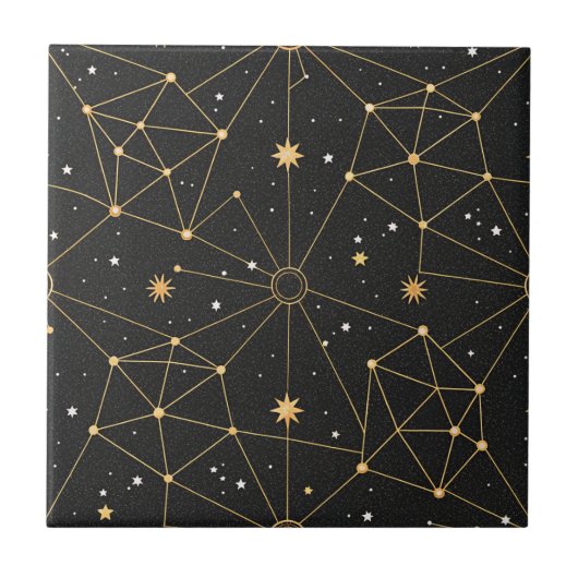 天体星座の星のパターン (4) タイル (正面)