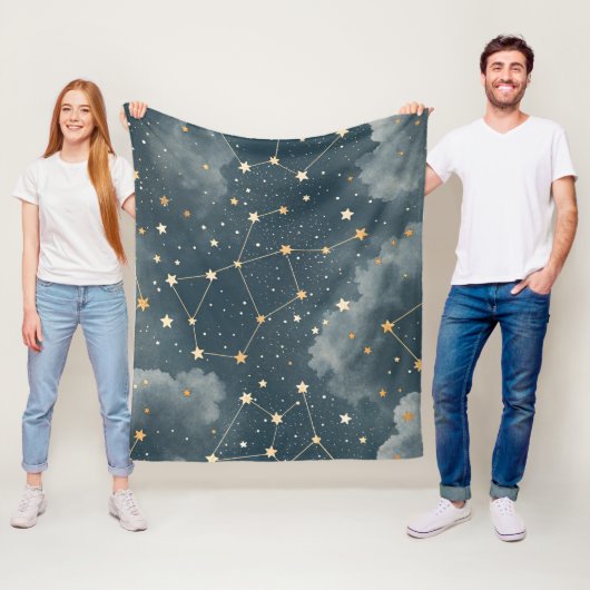 天体星座の星のパターン (4) フリースブランケット (インサイチュ)