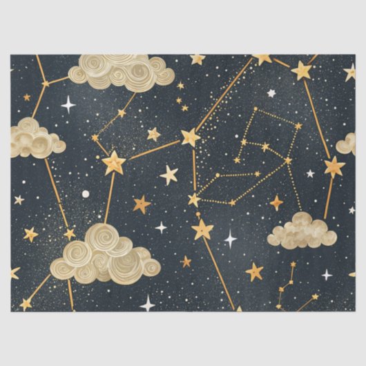 天体星座の星柄（2） 薄葉紙 (正面)