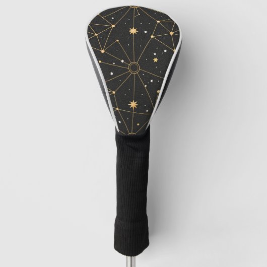 天体星座スター柄 (3) ゴルフヘッドカバー (正面)