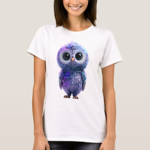天体星雲銀河フクロウの女性 Tシャツ