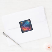 天体星雲 ファイア アイス ゴールド 装飾 結婚式 スクエアシール (封筒)