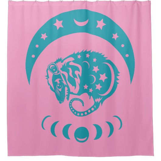 天体最近の月のポッサムのお洒落自然 シャワーカーテン (正面)