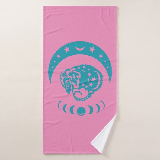 天体最近の月のポッサムのお洒落自然 バスタオル (バスタオル)