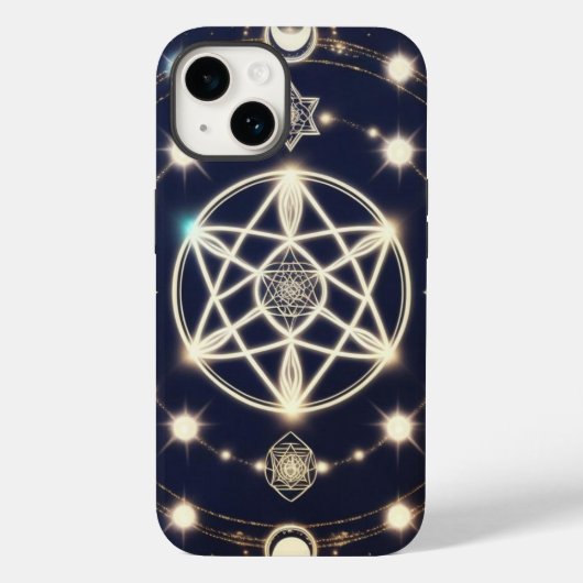 天体月のサイクルマンダラ - 神聖幾何学 Case-Mate iPhoneケース (裏面)