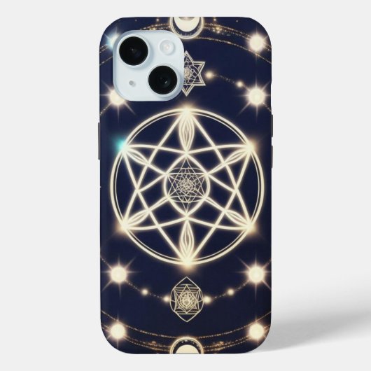 天体月のサイクルマンダラ - 神聖幾何学 Case-Mate iPhoneケース (裏面)