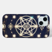 天体月のサイクルマンダラ - 神聖幾何学 Case-Mate iPhoneケース (裏面 (横))