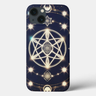 天体月のサイクルマンダラ - 神聖幾何学 iPhone 13ケース