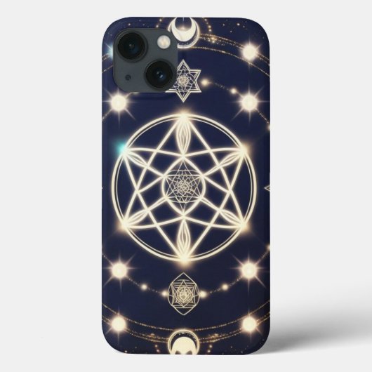 天体月のサイクルマンダラ - 神聖幾何学 Case-Mate iPhoneケース (裏面)