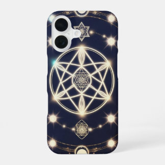 天体月のサイクルマンダラ - 神聖幾何学 iPhone 16ケース