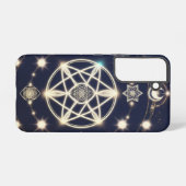 天体月のサイクルマンダラ - 神聖幾何学 SAMSUNG GALAXYケース (裏面横)