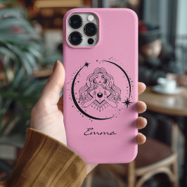 天体月星,ボヘミアン,エレガントな天文学,ピンク iPhone 13ケース