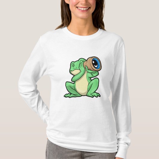 天体望遠鏡で観測できるカエル Tシャツ (正面)