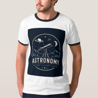 天体望遠鏡グラフィック Tシャツ