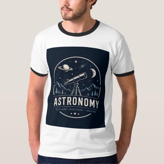 天体望遠鏡グラフィック Tシャツ (正面)