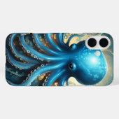 天体波: 青いタコのフラクタルアート Case-Mate iPhoneケース (裏面 (横))