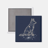 天体牧羊犬の星座の星空の夜 マグネット (正面/裏面)